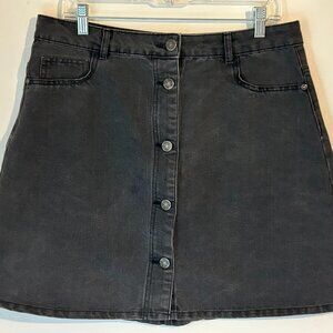 Grey Denim Miniskirt